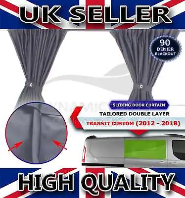 £30.39 • Buy Sliding Door Window Curtain Grey Blackout Fabric For Ford Transit Custom 2012->